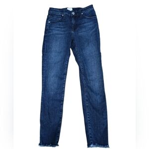 Jonathan Simkhai Standard Dark Wash Frayed Hem Skinny Jeans Size 25‎ Made in USA